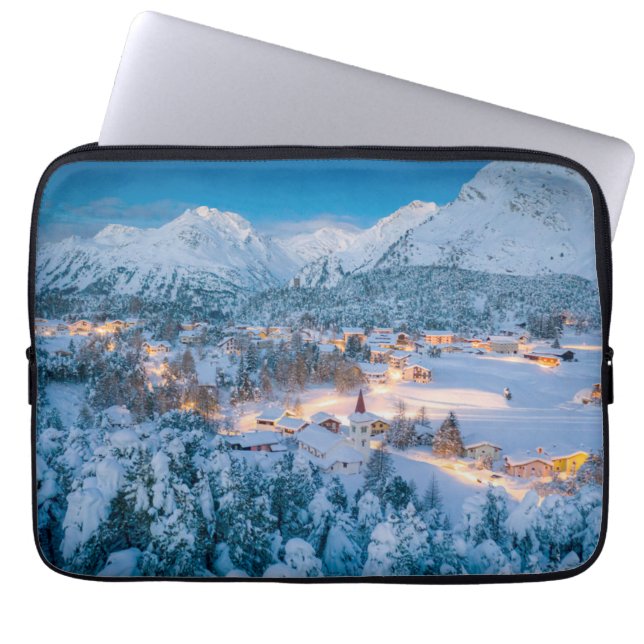Ice & Snow | Graubunden, Engadin, Switzerland Laptop Sleeve (Front)