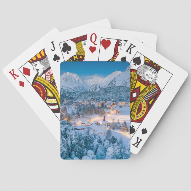 Ice & Snow | Graubunden, Engadin, Switzerland Poker Cards (Back)