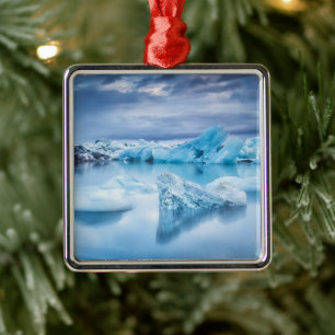 Ice & Snow Jokulsarlon Lagoon, Iceland Metal Ornament