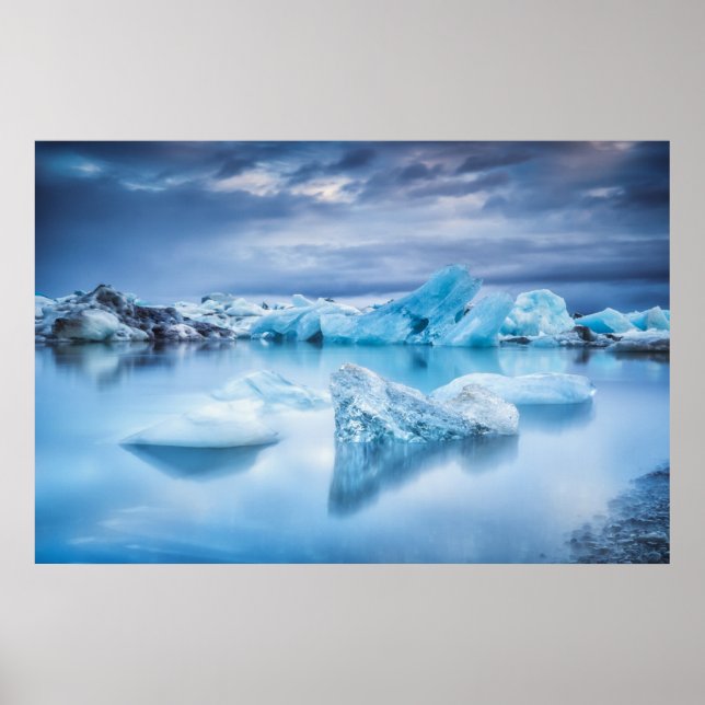 Ice & Snow | Jokulsarlon Lagoon, Iceland Poster (Front)