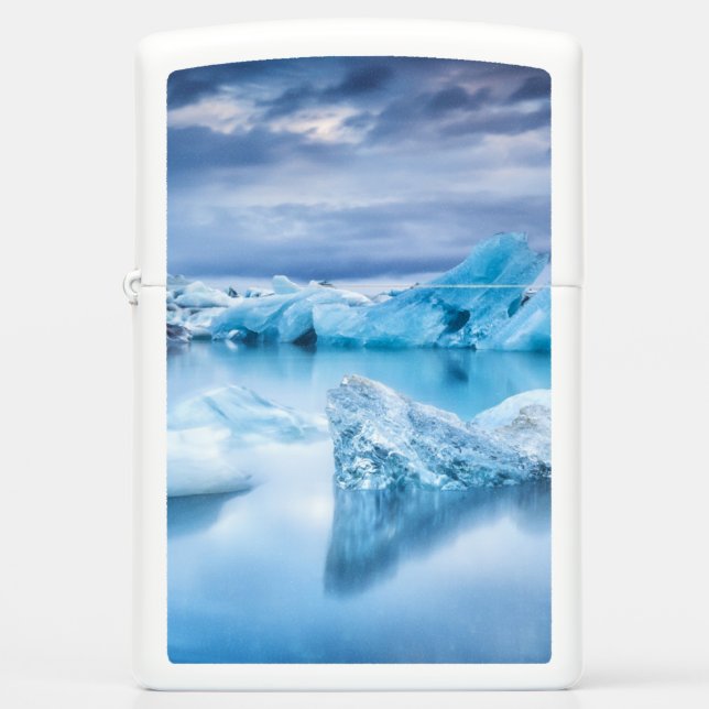 Ice & Snow | Jokulsarlon Lagoon, Iceland Zippo Lighter (Front)