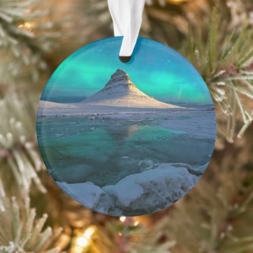 Ice  Snow  Kirkjufell Mountain Iceland Ornament