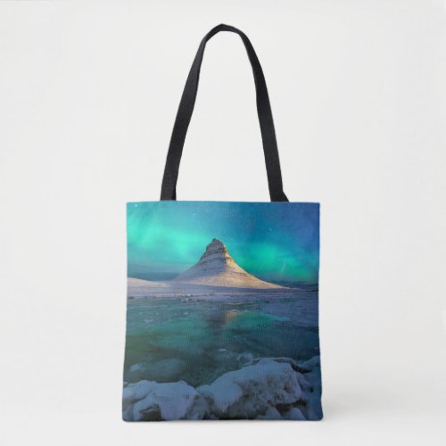 Ice  Snow  Kirkjufell Mountain Iceland Tote Bag