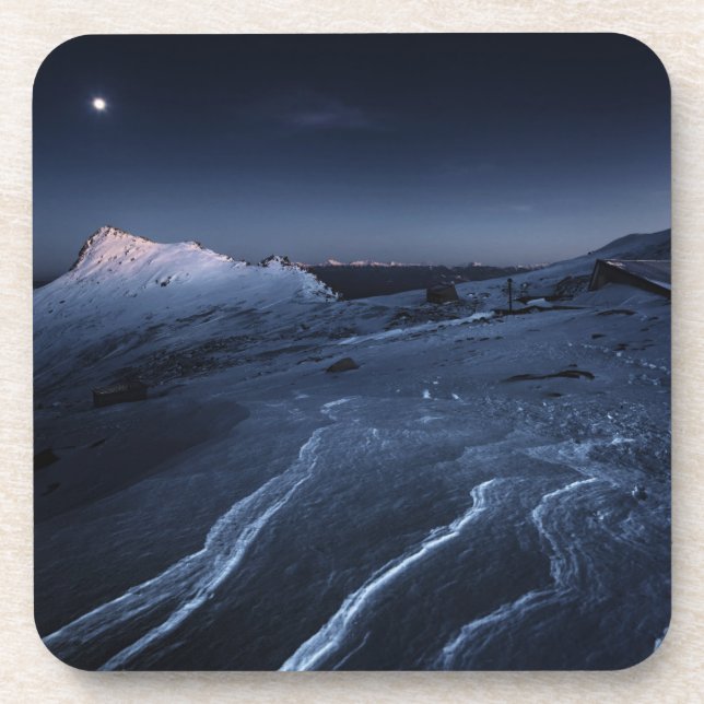 Ice & Snow | Kiso-Komagatake Plateau, Japan Alps Beverage Coaster (Front)