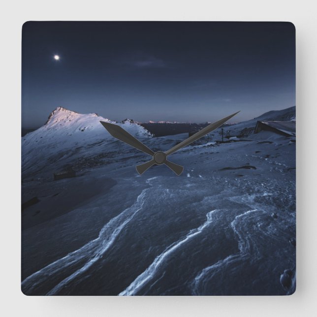 Ice & Snow | Kiso-Komagatake Plateau, Japan Alps Square Wall Clock (Front)