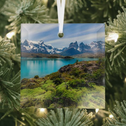 Ice  Snow  Lake Pehoe Patagonia Chile Glass Ornament
