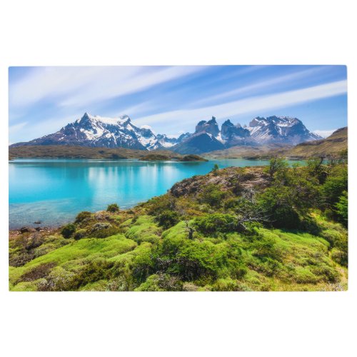 Ice  Snow  Lake Pehoe Patagonia Chile Metal Print