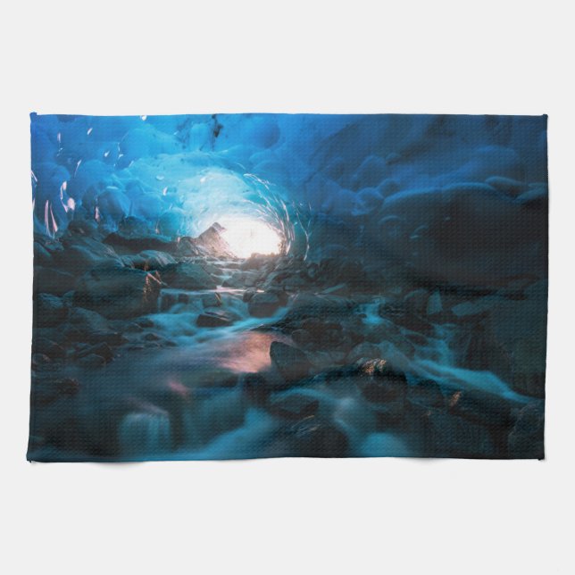 Ice & Snow | Mendenhall Glacier, Juneau, Alaska Kitchen Towel (Horizontal)
