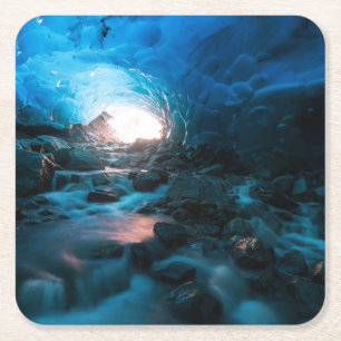 Ice & Snow Mendenhall Glacier, Juneau, Alaska Square Paper Coaster