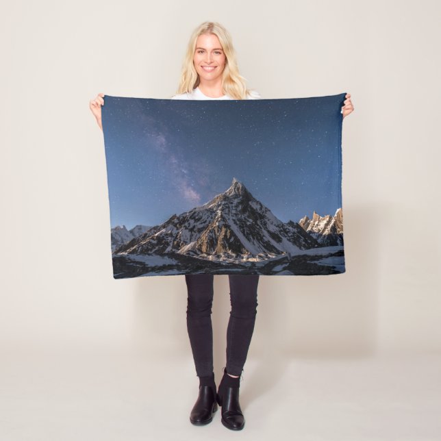 Ice & Snow |  Milky Way Baltoro Glacier, Pakistan Fleece Blanket (In Situ)