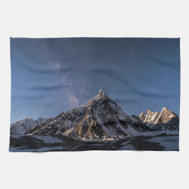 Ice & Snow |  Milky Way Baltoro Glacier, Pakistan Kitchen Towel (Horizontal)