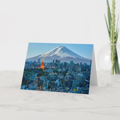 Ice  Snow  Mt Fuji  Tokyo Skyline Card