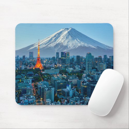 Ice  Snow  Mt Fuji  Tokyo Skyline Mouse Pad