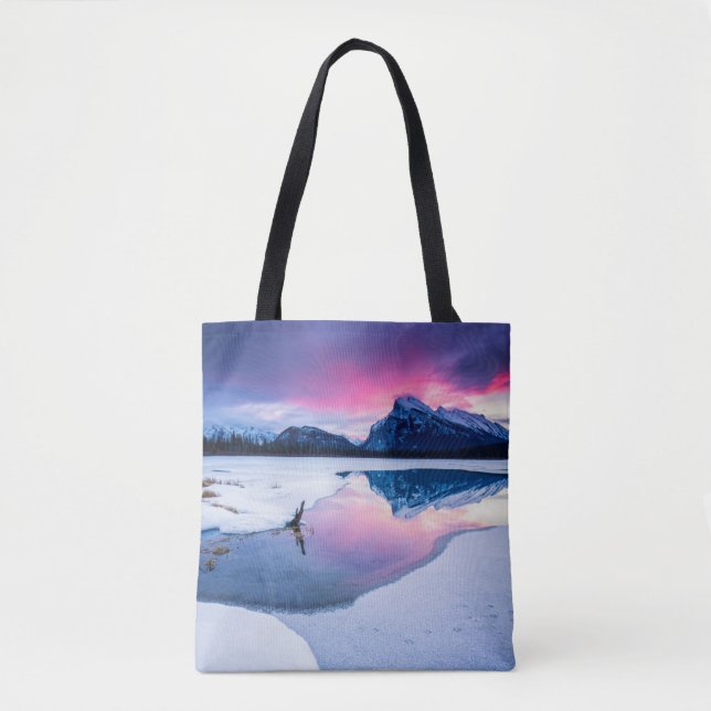 Ice & Snow | Mt. Rundle, Canada Tote Bag (Front)