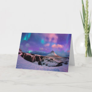Ice & Snow   Northern Lights,  Kirkjufell Mountain Card
