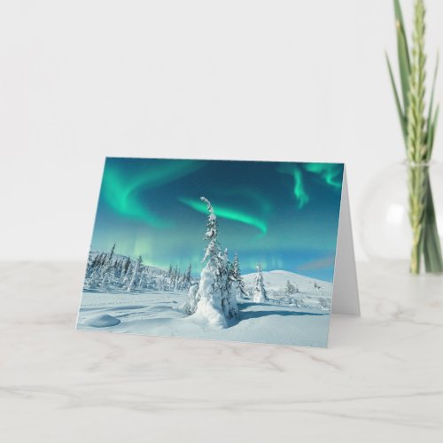 Ice  Snow  Northern Lights Lapland Finland Card