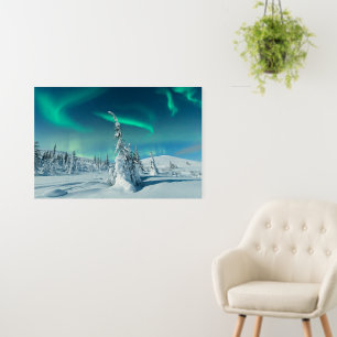 Ice & Snow   Northern Lights, Lapland, Finland Foam Board
