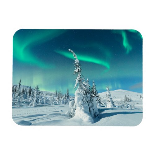 Ice  Snow  Northern Lights Lapland Finland Magnet