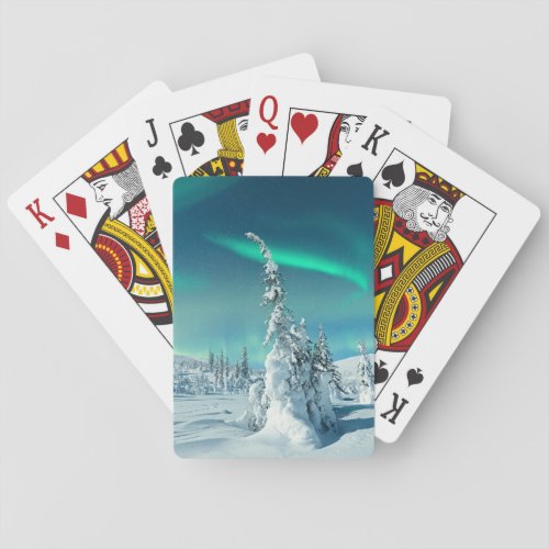 Ice  Snow  Northern Lights Lapland Finland Playing Cards