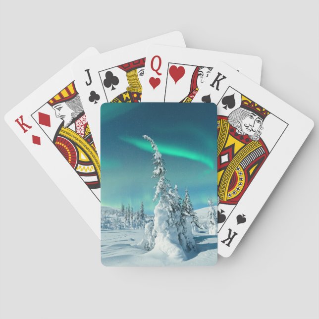 Ice & Snow | Northern Lights, Lapland, Finland Poker Cards (Back)