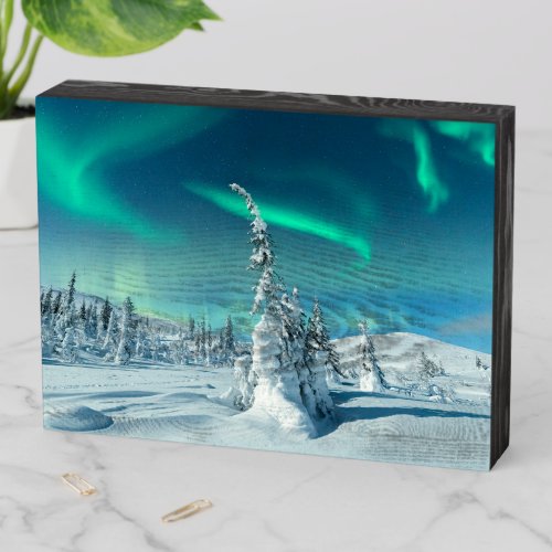 Ice  Snow  Northern Lights Lapland Finland Wooden Box Sign