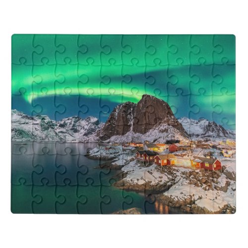 Ice  Snow  Northern Lights Norway Jigsaw Puzzle