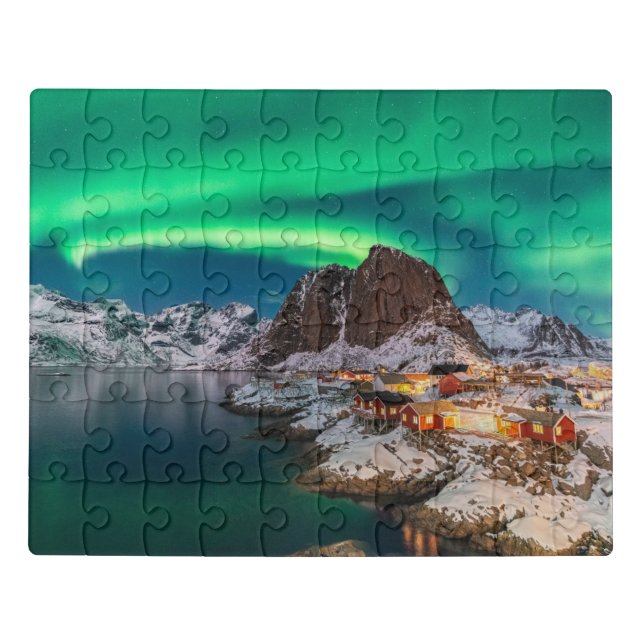 Ice & Snow | Northern Lights, Norway Jigsaw Puzzle (Puzzle Horizontal)