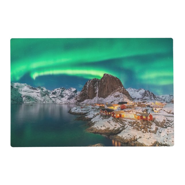 Ice & Snow | Northern Lights, Norway Placemat (Front)