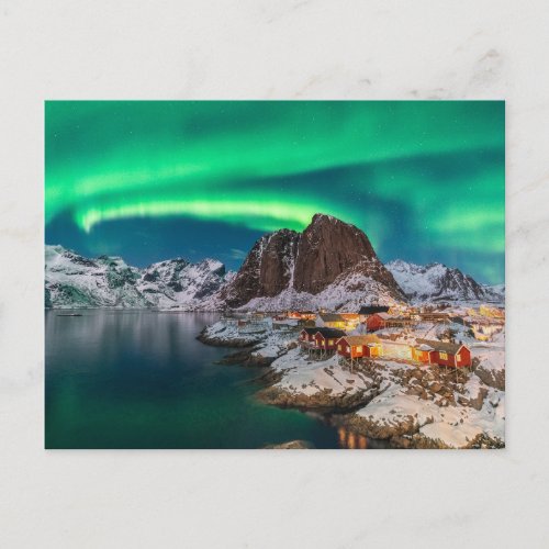 Ice  Snow  Northern Lights Norway Postcard