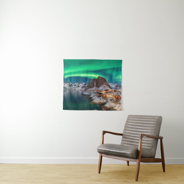 Ice & Snow | Northern Lights, Norway Tapestry (In Situ (Horizontal))