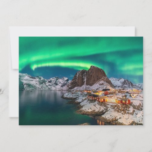 Ice  Snow  Northern Lights Norway Thank You Card