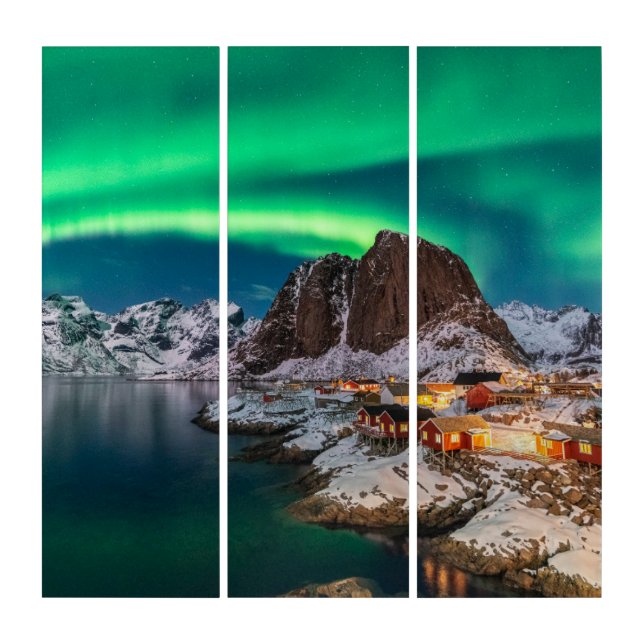 Ice & Snow | Northern Lights, Norway Triptych (Front)