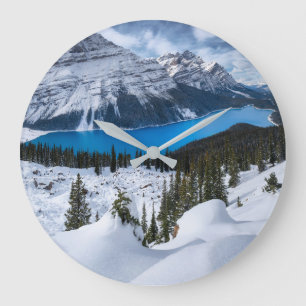 Ice & Snow   Peyto Lake, Canadian Rockies Large Clock