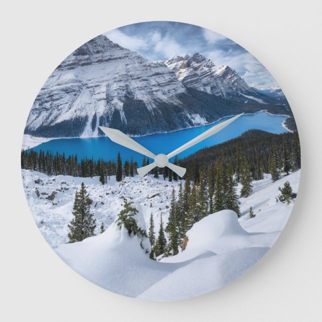 Ice & Snow | Peyto Lake, Canadian Rockies Large Clock (Front)