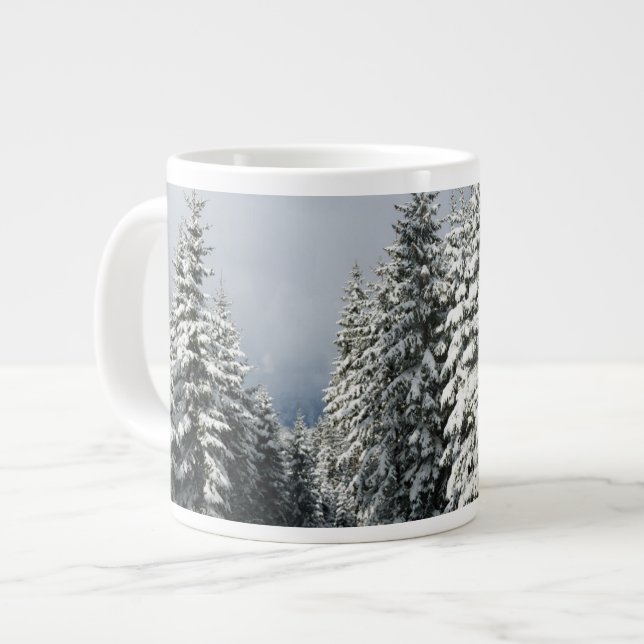 Ice & Snow | Pine Woodland, Austria Giant Coffee Mug (Front Left)