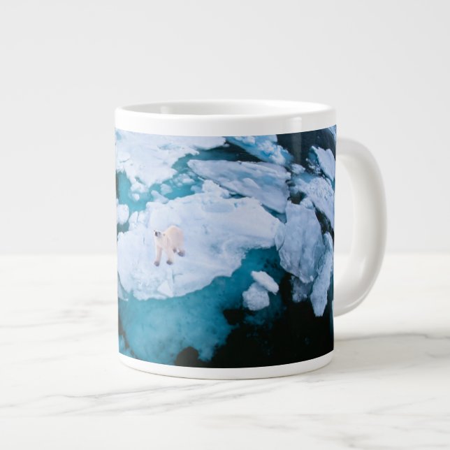 Ice & Snow | Polar Bear, Arctic Ocean, Svalbard Giant Coffee Mug (Front Right)