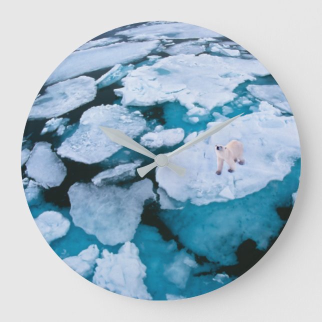 Ice & Snow | Polar Bear, Arctic Ocean, Svalbard Large Clock (Front)