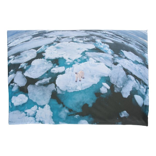 Ice & Snow | Polar Bear, Arctic Ocean, Svalbard Pillow Case (Front)