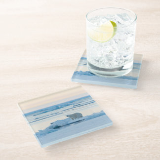 Ice & Snow | Polar Bear Iceberg Norway Glass Coaster