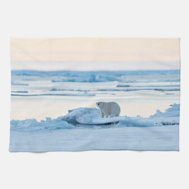 Ice & Snow | Polar Bear Iceberg Norway Kitchen Towel (Horizontal)