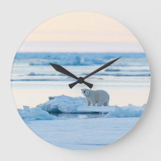 Ice & Snow | Polar Bear Iceberg Norway Large Clock