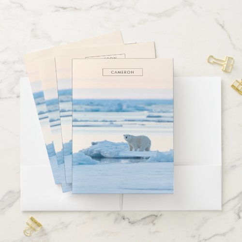 Ice  Snow  Polar Bear Iceberg Norway Pocket Folder