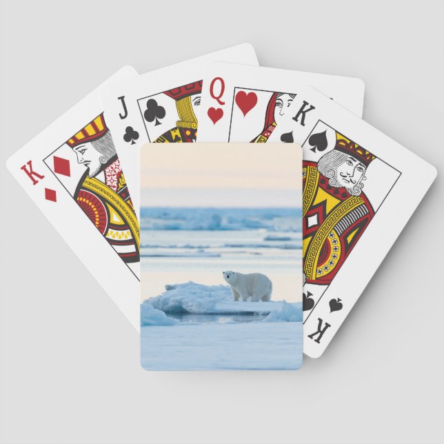 Ice & Snow | Polar Bear Iceberg Norway Poker Cards (Back)