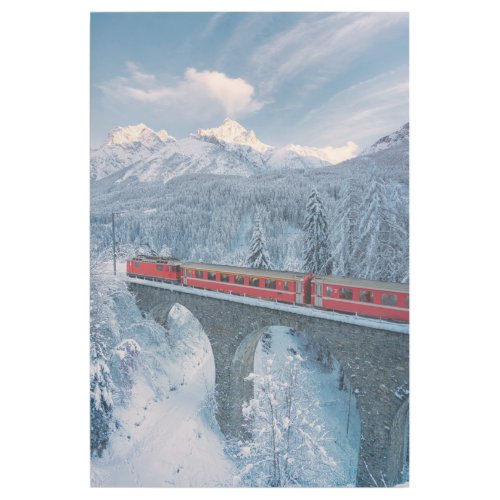 Ice  Snow  Red Bernina Express Train Switzerland Gallery Wrap