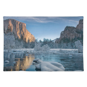 Ice & Snow Rime Ice in Yosemite Valley Cloth Placemat
