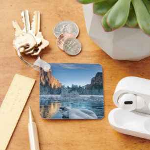 Ice & Snow Rime Ice in Yosemite Valley Keychain