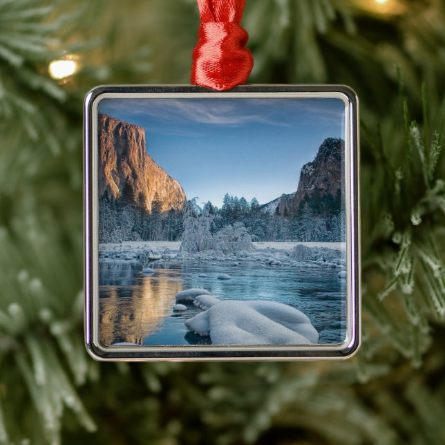 Ice & Snow | Rime Ice in Yosemite Valley Metal Ornament (Tree)