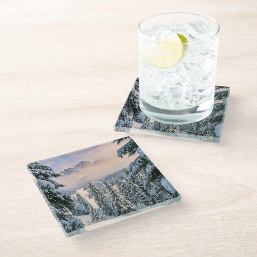 Ice  Snow  Rosengarten Germany Glass Coaster