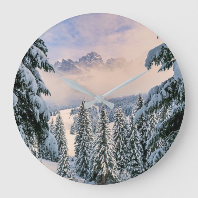 Ice & Snow | Rosengarten, Germany Large Clock (Front)