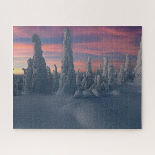 Ice  Snow  Snow Covered Trees Lapland Finland Jigsaw Puzzle